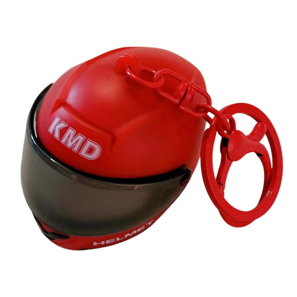 Llavero de casco colorido y genial con visera abatible para llaves de motocicleta, mochila, bicicleta, material ABS decorativo