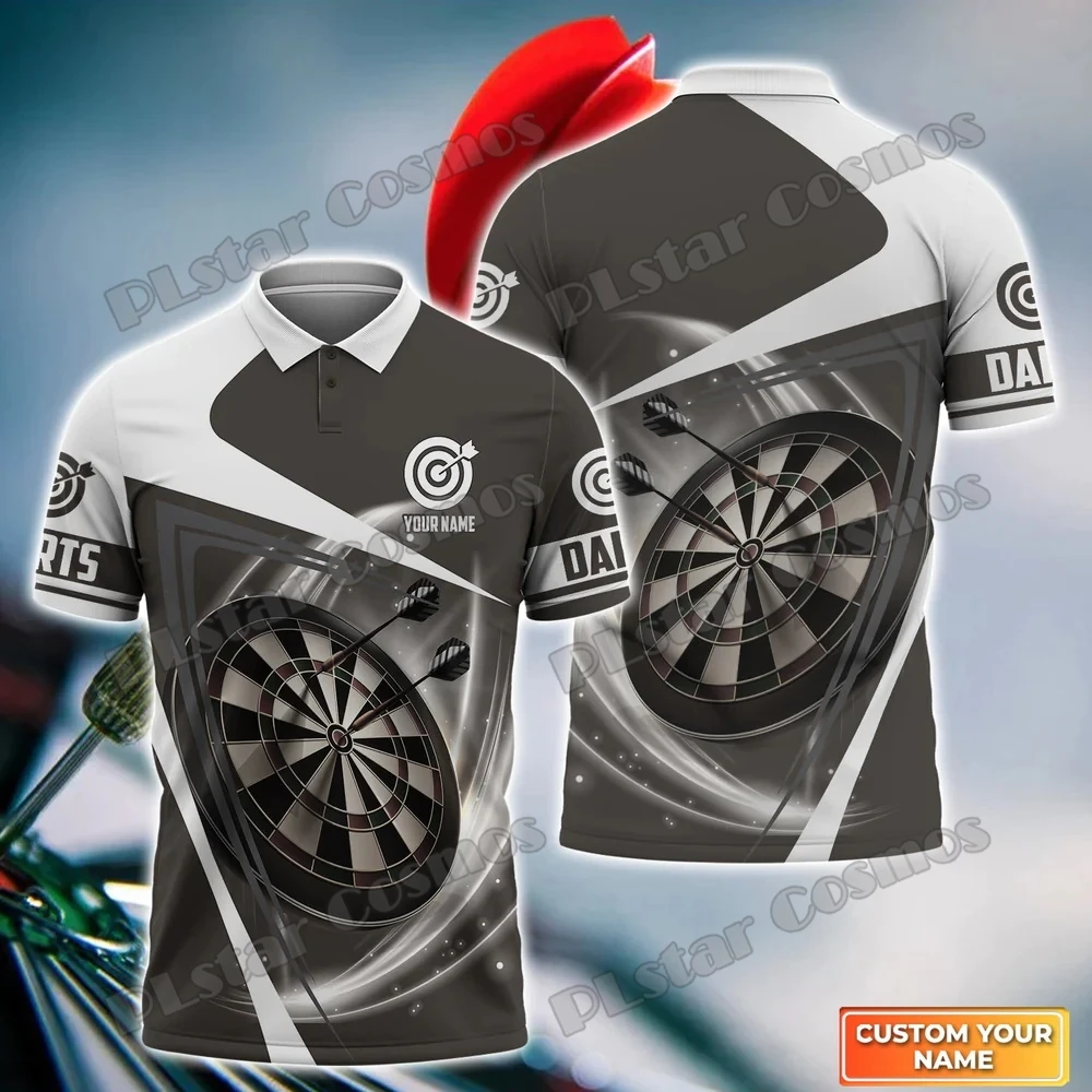 Freccette Target nome personalizzato modello 3D stampato Polo da uomo Summer Street Casual t-Shirt shirt per Dart Team Player WK57