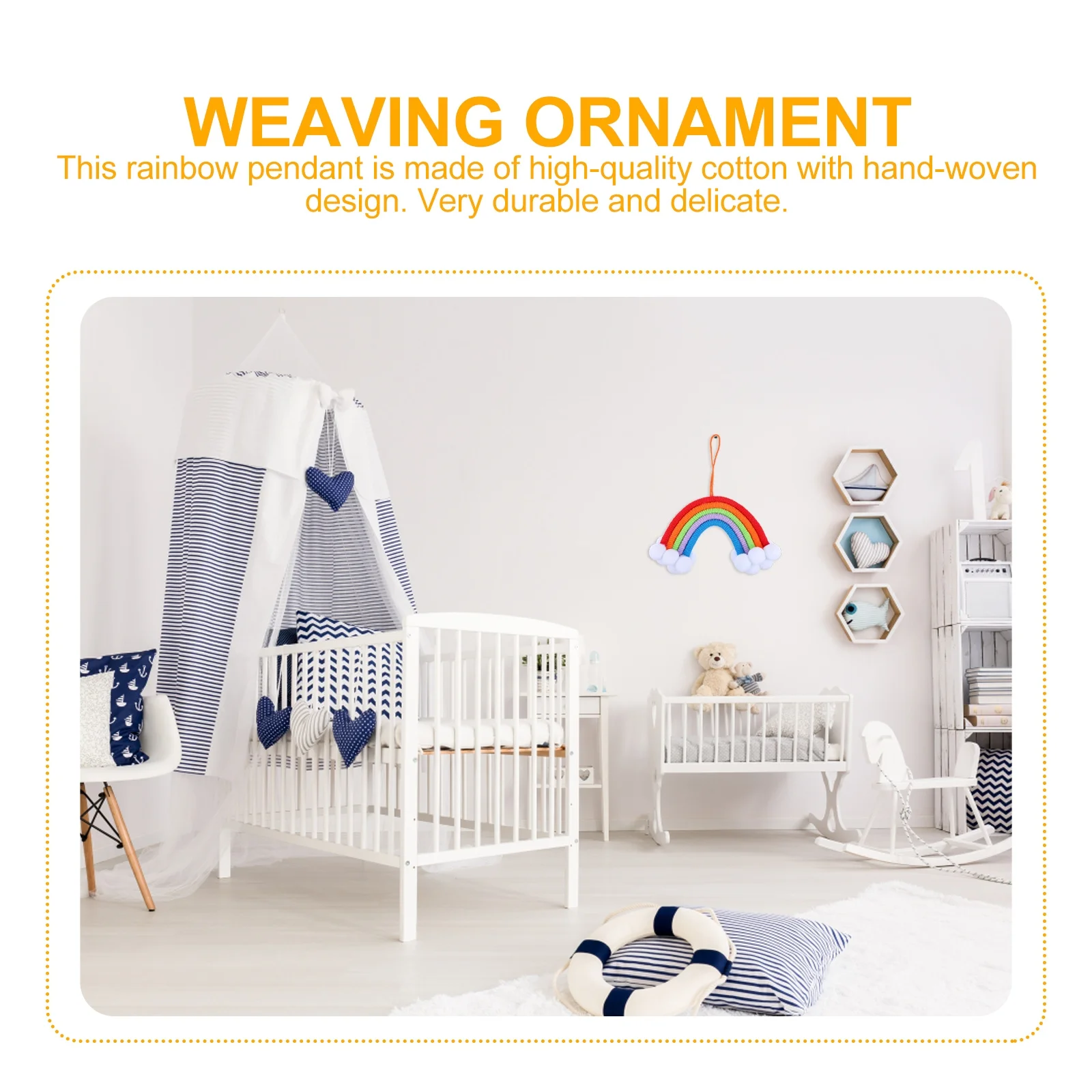 1 шт. радужный подвесной декор ручной работы для детской комнаты, детского сада, вечеринки, сада, красочный подвесной декор, очаровательный, модный