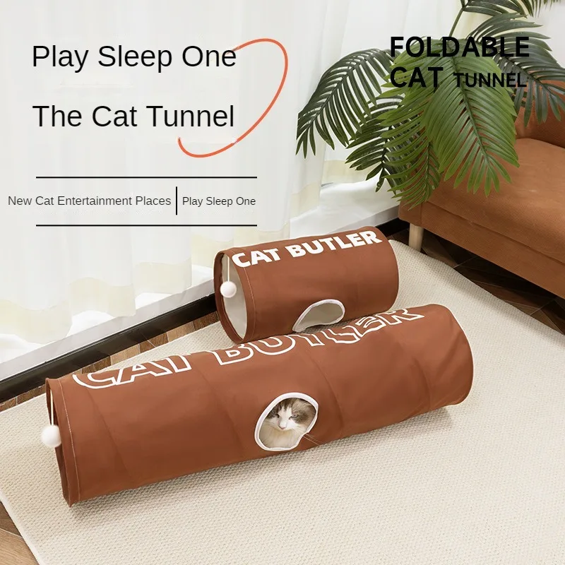 

Cat Butler Cat Funny Stick Cat Tunnel Straight Cat Self-Happiness Relief Pet Tent Foldable Cat Nest Easy To Store