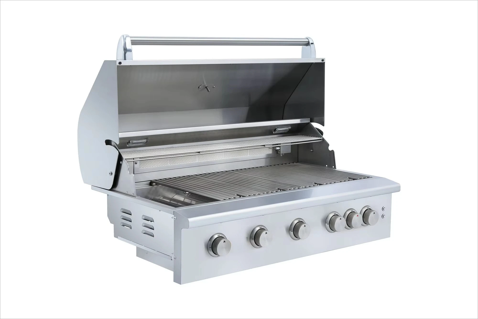 Heavy-Duty Stainless Steel 5-Burner Gas BBQ Grill Electronic Ignition Flame Safety Modern Luxurious Design Premium Quality