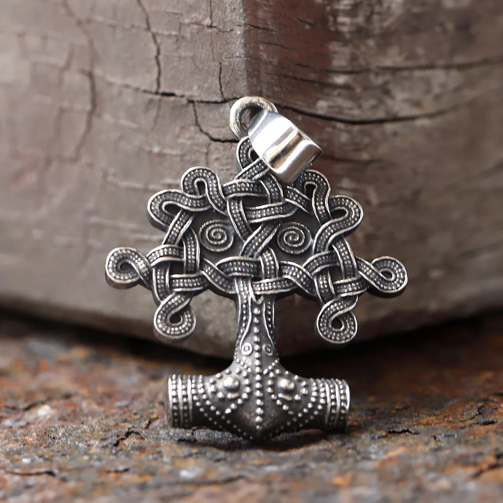 New Fashion 316L Stainless Steel Viking Tree Of Life Pendant Necklace For Man Women Couple&Wedding Gift