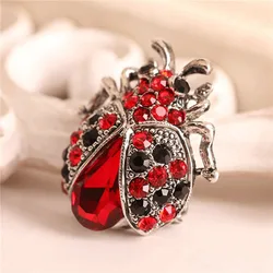 Fashion Handmade Beetle Insect Brooches For Women Men Trendy Rhinestone Ladybug Animal Brooch High-Quality Casual Jewelry Gift