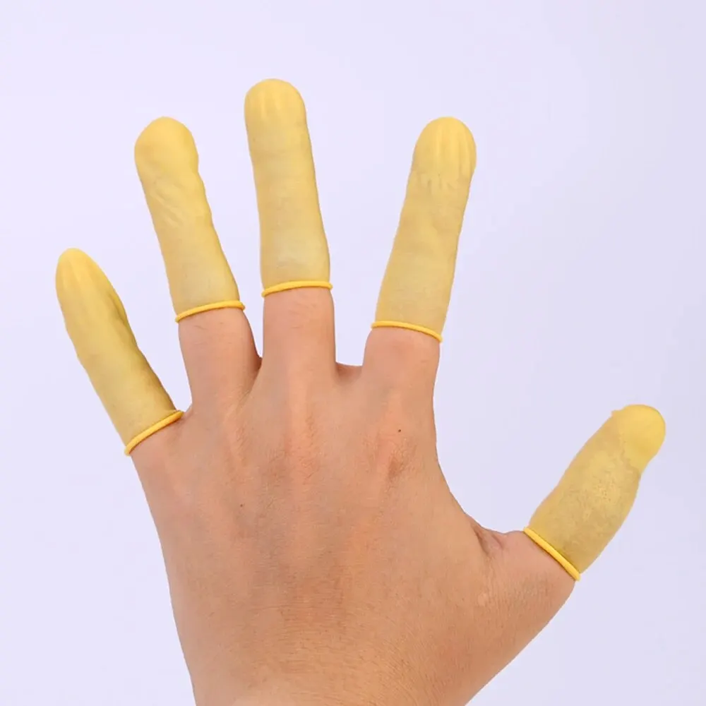 100Pcs Latex Finger Coats Industrial Rubber Finger Sleeve Gloves Disposable, to Protect Fingers from Injured, for Most Fingers