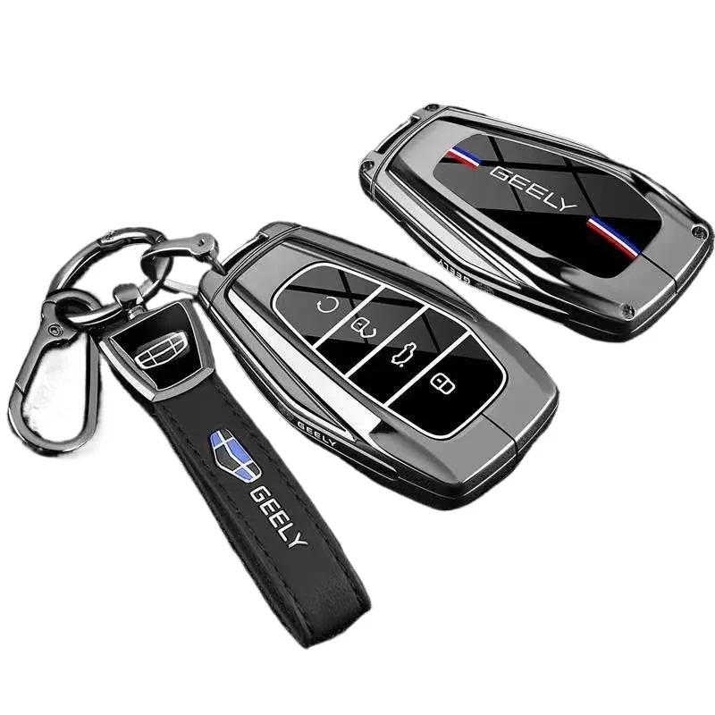

Key Fob Cover for 2026 Geely Xingrui/Boyue L/4th Gen/Xingyue L/Dongfang Yao, Heavy Duty Metal Case Shell with Keychain Keybag