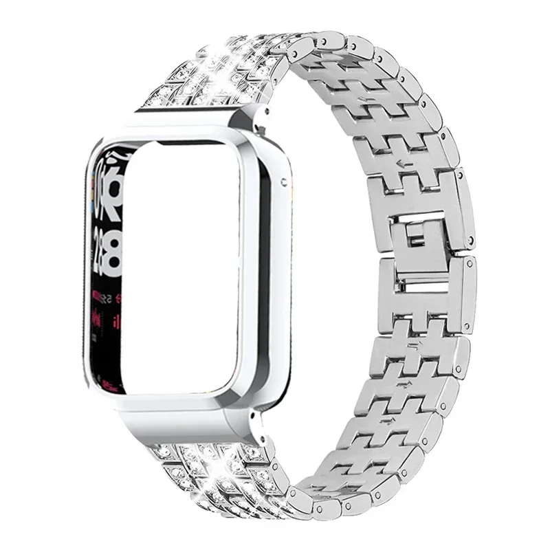 

Для Xiaomi Smart Band 9 Pro Diamond ремешок для часов металлический ремешок чехол протектор для xiaomi mi band 9pro браслет защитный чехол рамка