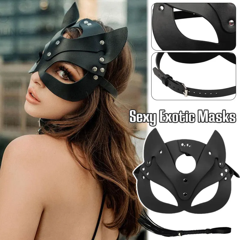 

Male and Female Couple Masquerade Mask Halloween Leather Animal Half Face Mask Cosplay Party Mask