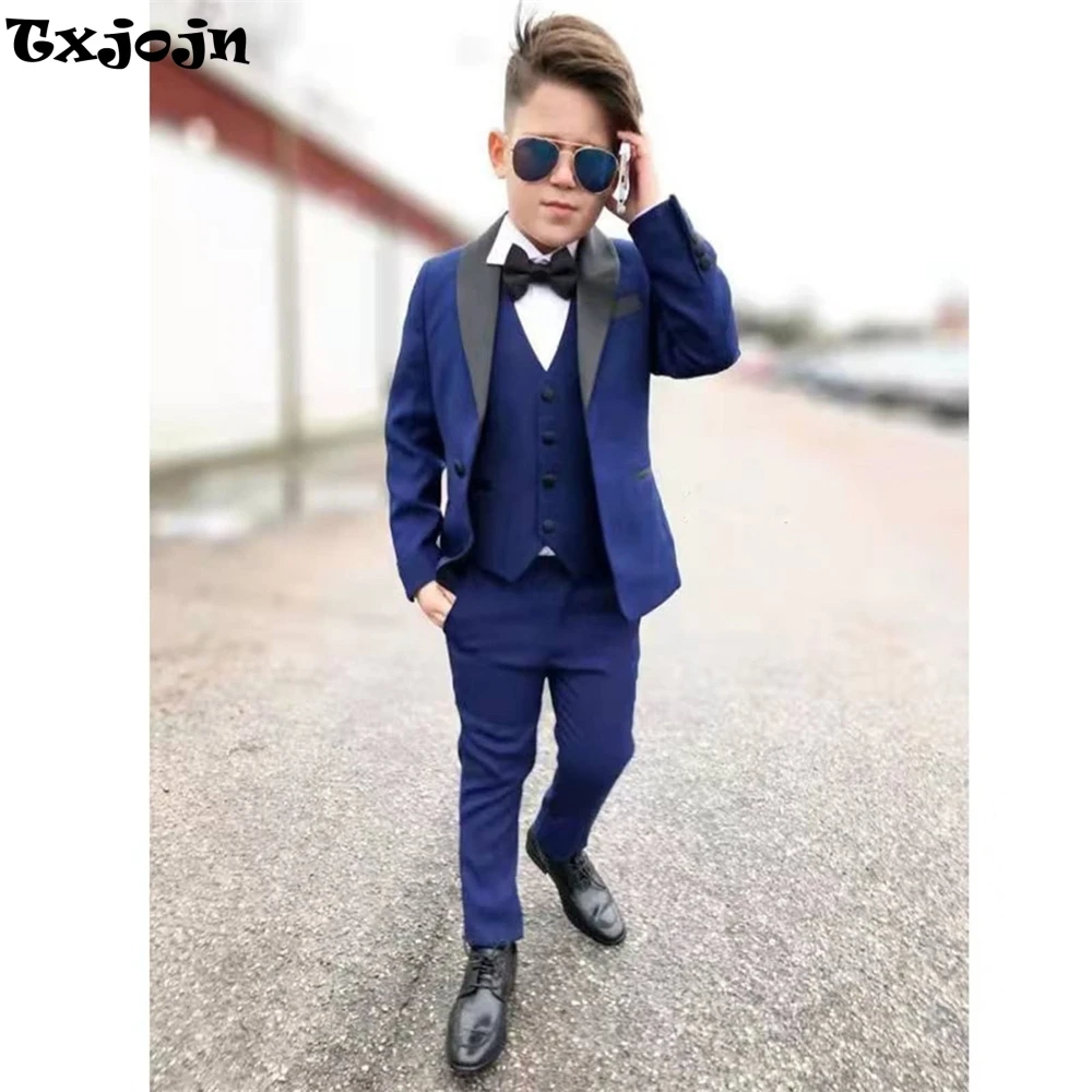 

Colorful Tuxedo Suits For Performance Boys 4 Pieces Suit Set Piano Contest High Quality Slim Children Sets Wedding Party