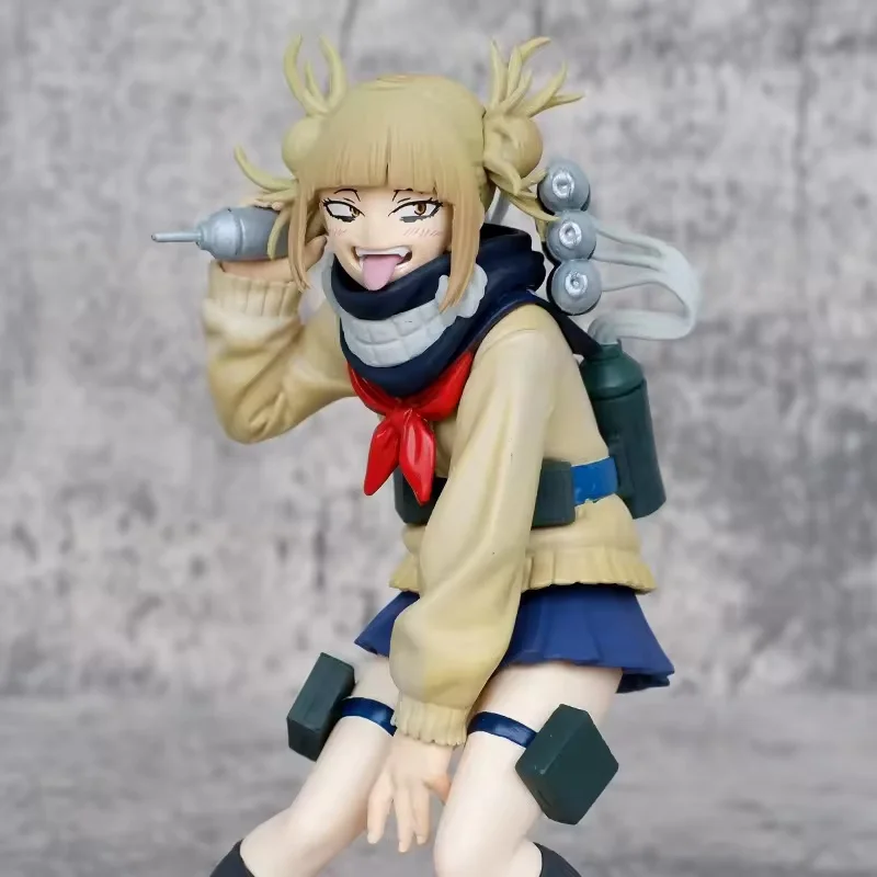 My Hero Academia Anime Himiko Toga Figure Cute Uniform Battle Version Desk Ornament Collectible Model Toy Gift for Fans