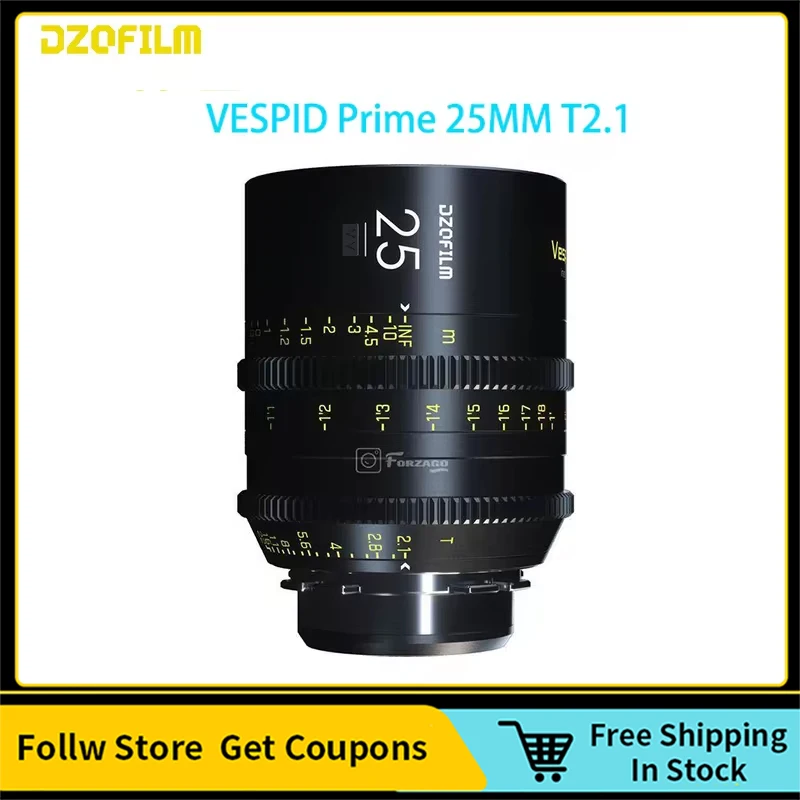 

DZOFilm VESPID Full Frame Fixed Focus Cine Lens T2.1 F2.0 16mm 25mm 50mm 90mm Lens PL or EF Mount for Photographer Film Shooting