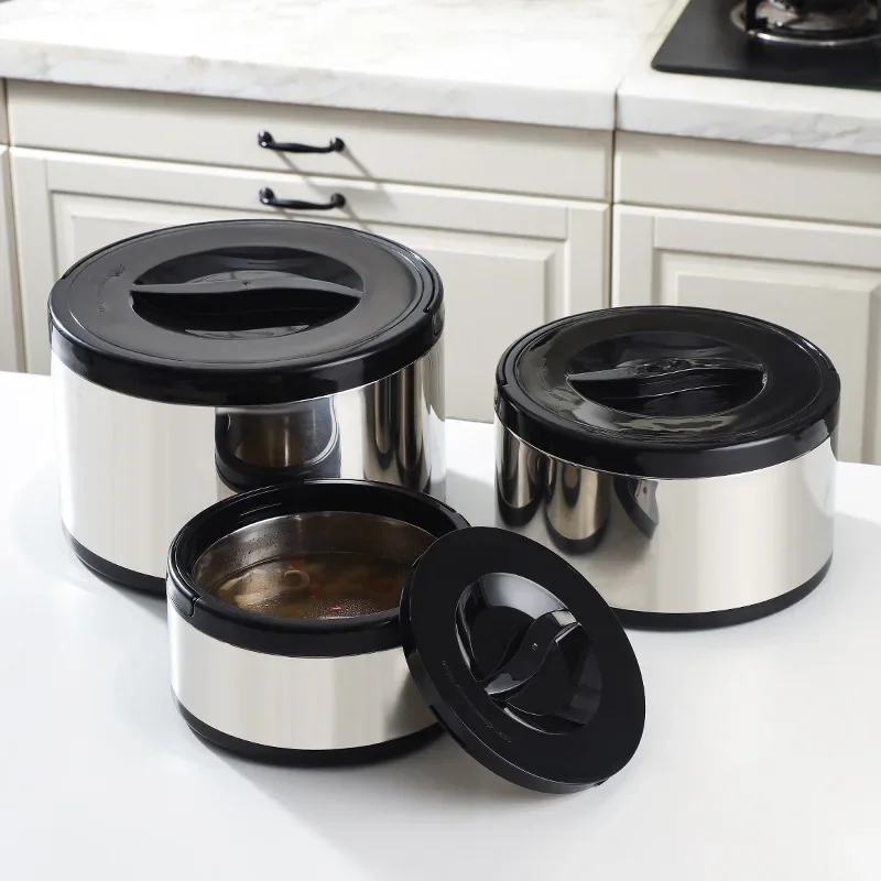 

large-capacity commercial portable thermal insulation pot with rice household three-piece thermal insulation bucket