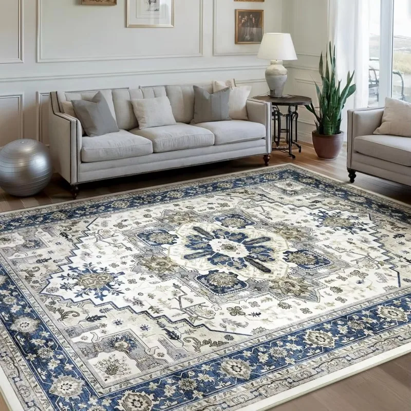VIKAMA Classic Persian Rug Sound Absorbing Washable Living Room Sofa Runner Bedroom Bedside Home Office Furniture Accessories