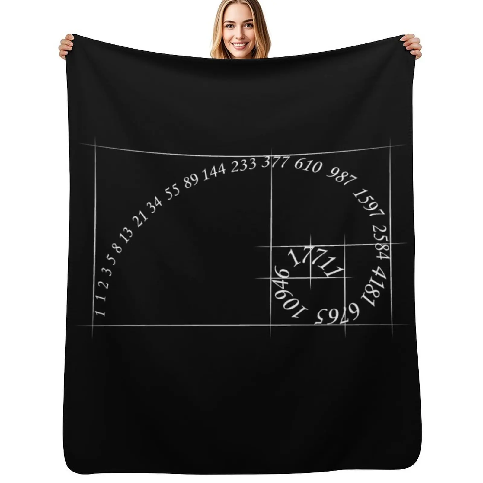 

Fibonacci golden ratio spiral design for geometry lovers Throw Blanket decorative Decorative Beds Luxury Designer Kid'S Blankets