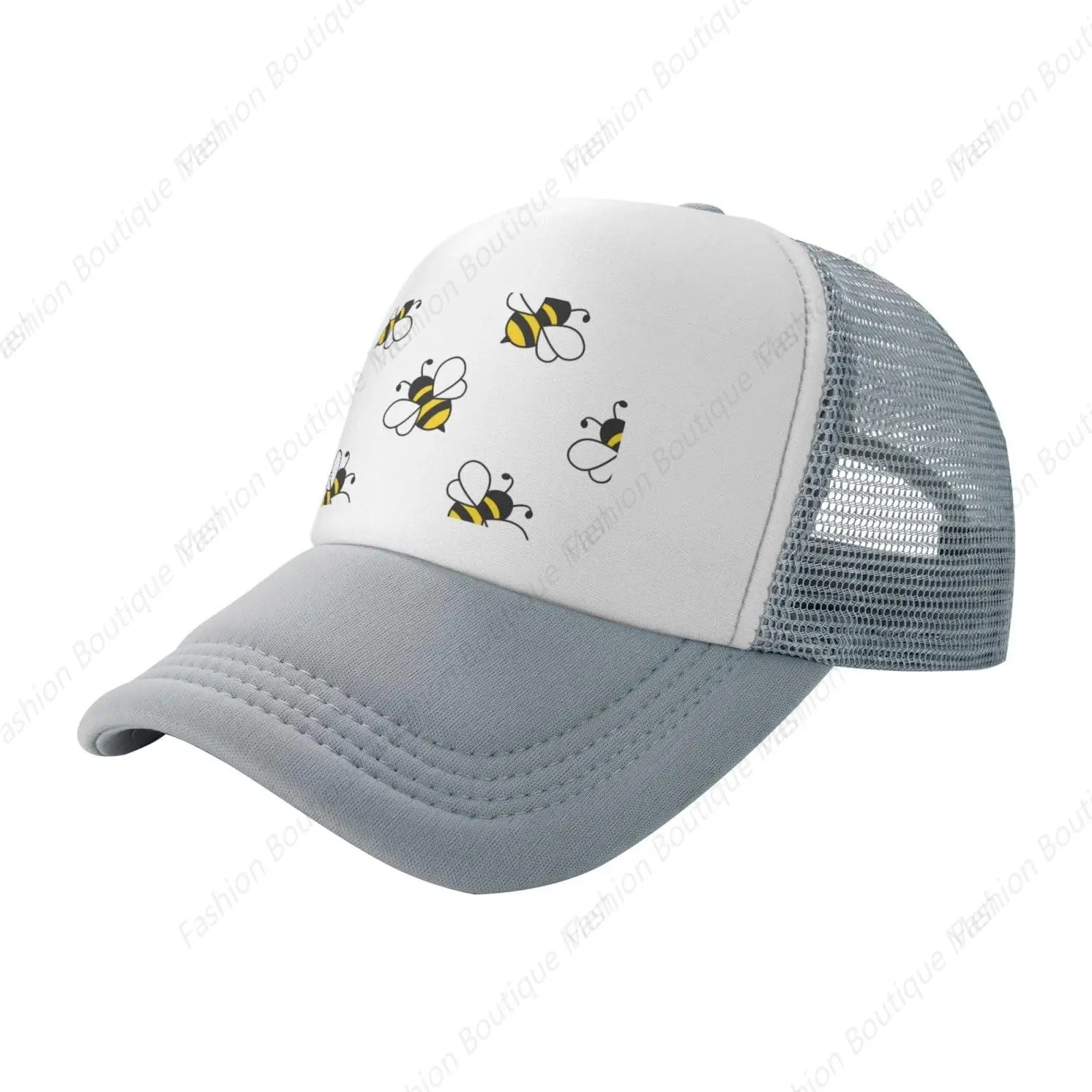 Hot-Selling Cute Cartoon Bee Hat Adult Baseball Cap Funny Mesh Trucker Hat Adjustable Sun Protection Snapback Hat Unisex