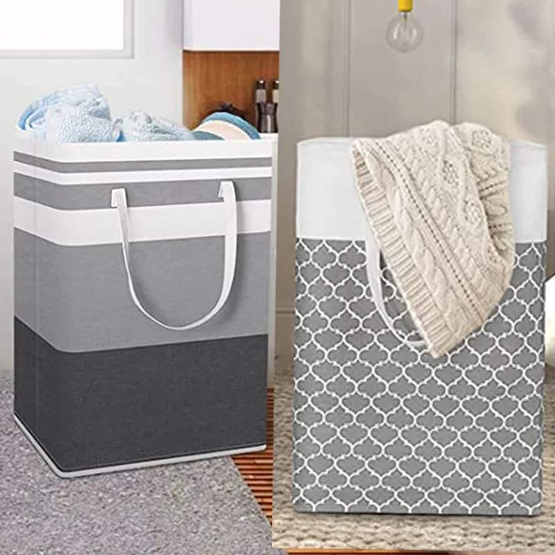 Laundry Basket, Waterproof, Freestanding Laundry Hamper, Collapsible Tall Clothes Hamper with Extended Handles for Clothes Toys