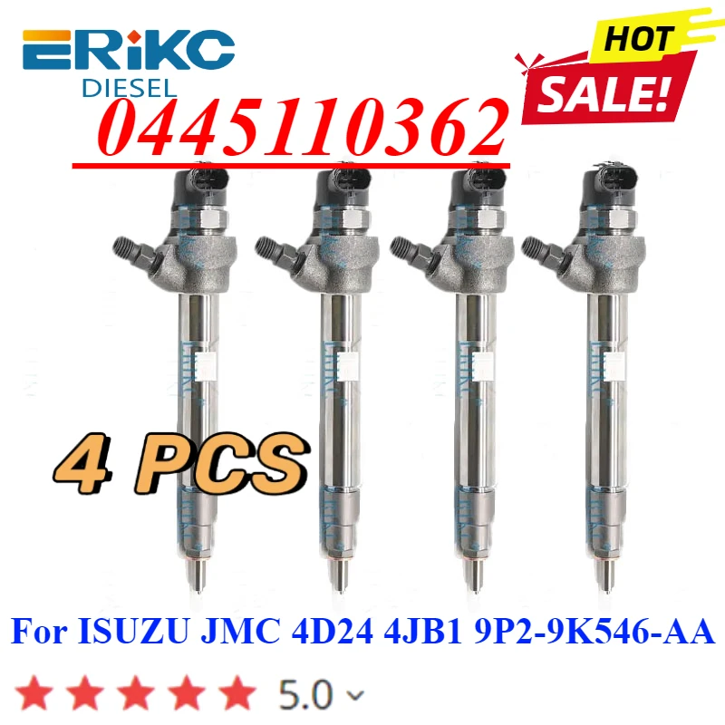 4PC 0445110362 Common Rail Diesel injector 0 445 110 362 0445110362 Fuel Nozzle for Bosch ISUZU JMC 4D24 9P2-9K546-AA