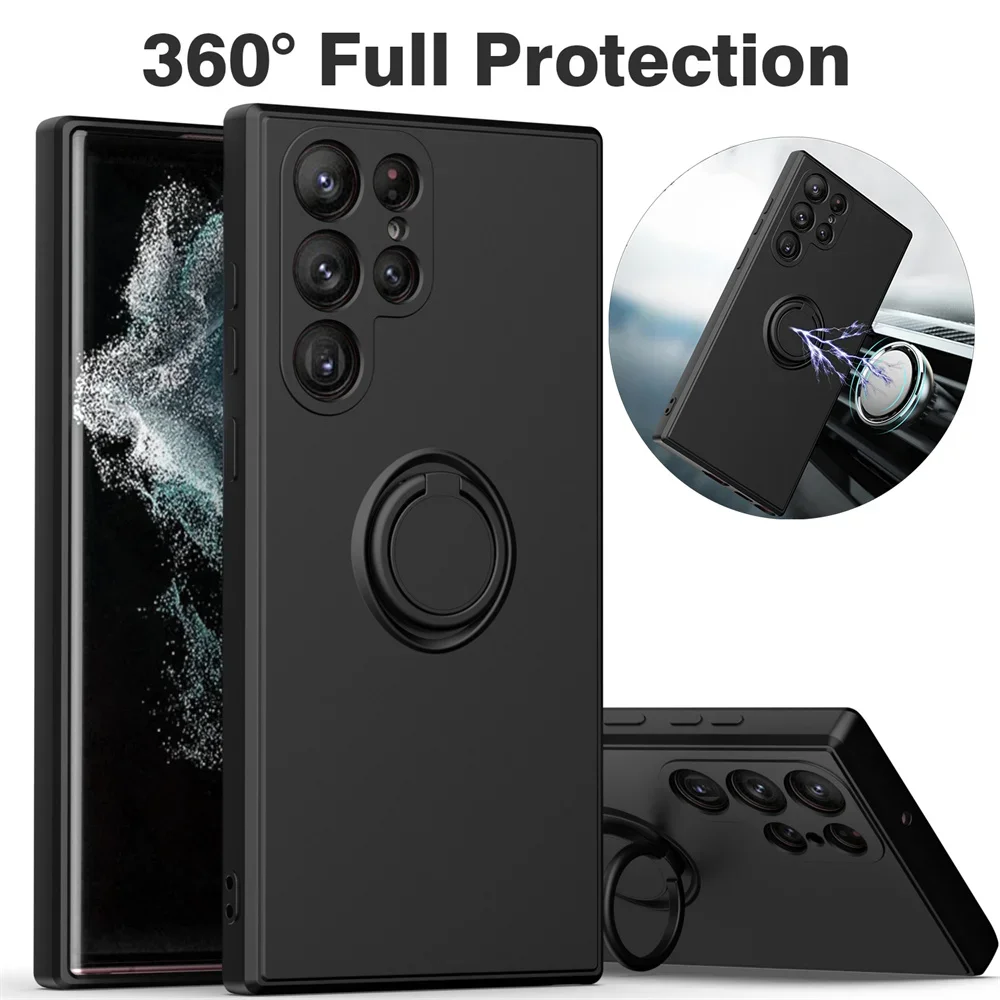 Ganz neue 360-Finger-Ring-Silikonhülle für Samsung Galaxy S22 S23 S24 25 Ultra Telefonhalterungsabdeckung