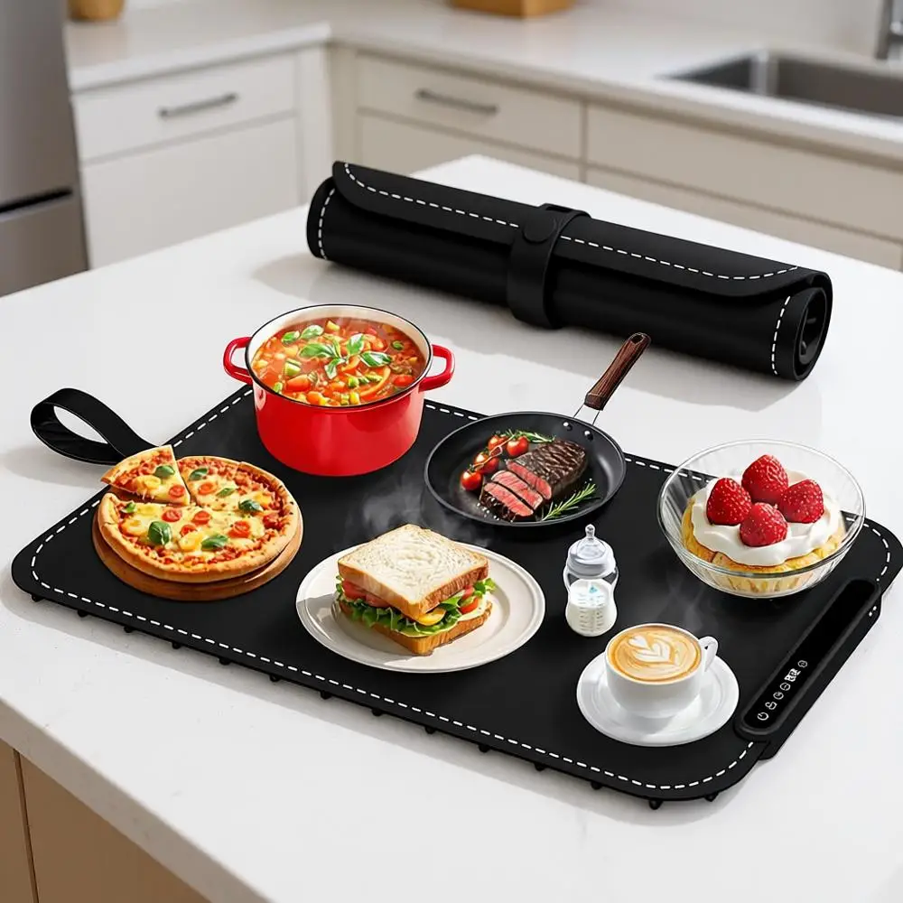 

Черный электрический грелочный коврик XL с 6 режимами, силиконовая поверхность, идеально подходит для вечеринок или в качестве подарка для женщин