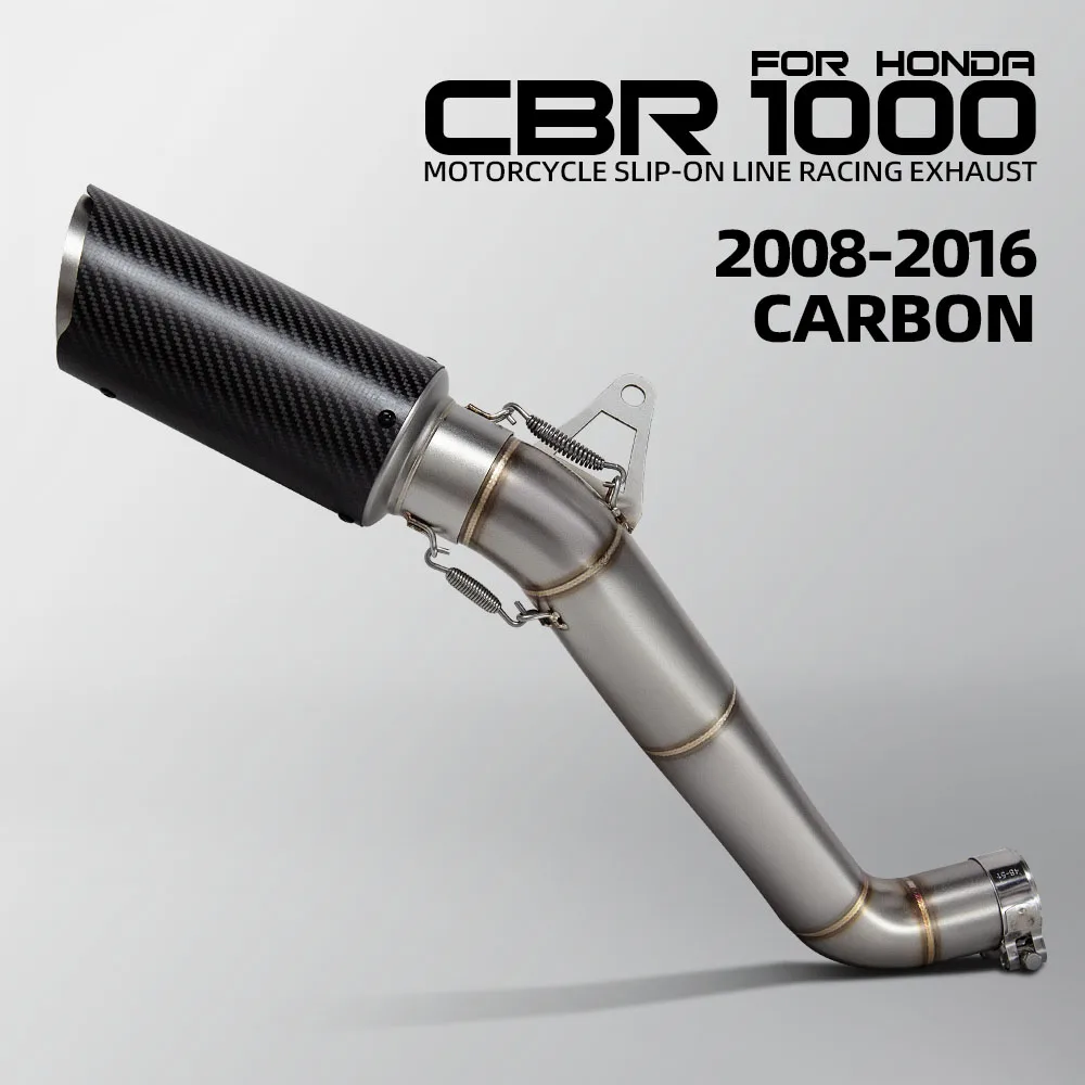 Motorcycle Slip on Line Exhaust Muffler with Adapter Tube For Honda Super Sport Racing CBR1000RR CBR1000 RR 2008-2016