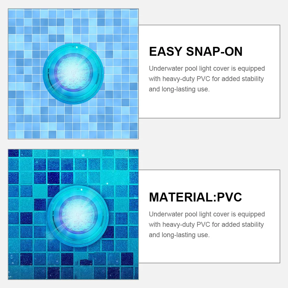 

Blue Lens 7.5 Inch Pool Light Cover Replacement Inground PVC Durable Waterproof Easy Install Long Life Garden Supplies