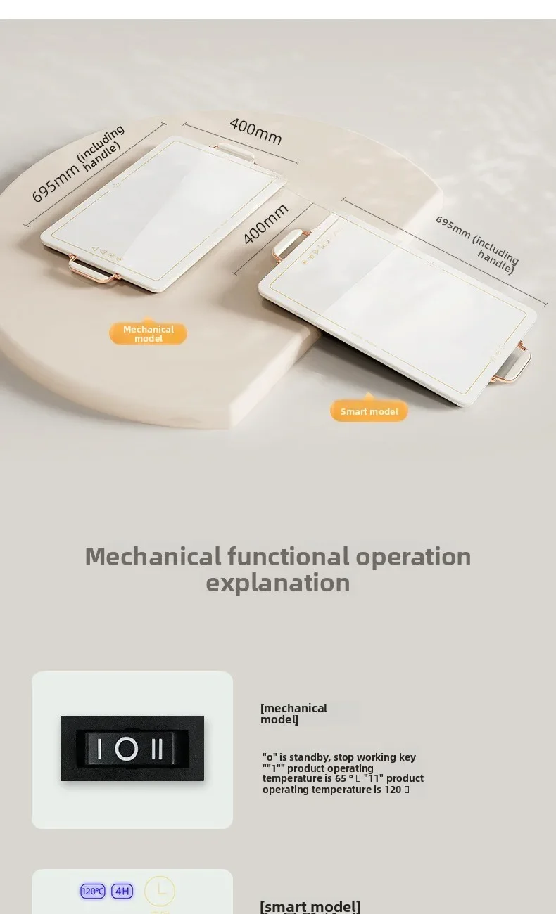 Constant temperature vegetable heating board Household multi-functional meal insulation board Intelligent ultra-thin heating c