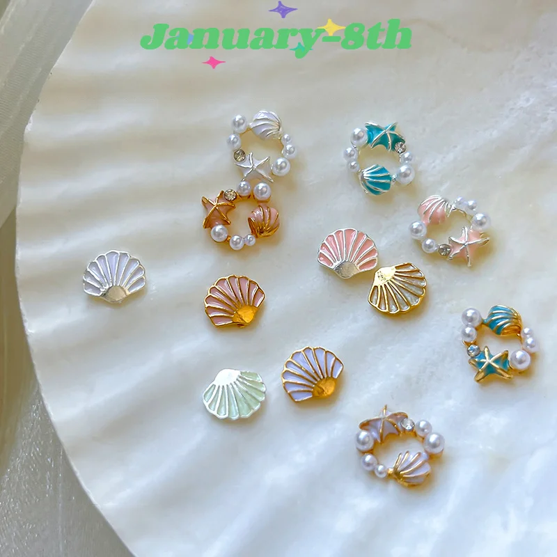 سبيكة اللؤلؤ قذيفة مسمار الفن لوازم غير النظامية اللون صدف ثلاثية الأبعاد رقائق الأظافر صدف شرائح الديكور Diy بها بنفسك مسمار الملحقات