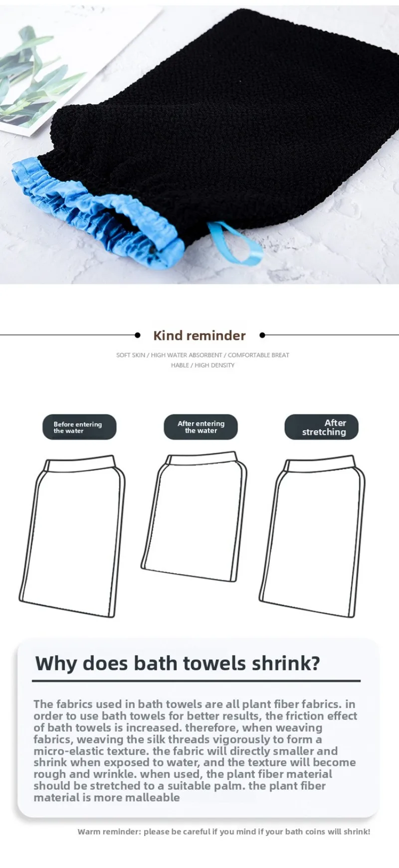 Handuk Mandi Arang Bambu Dua Sisi Multifungsi Handuk Mandi Satu Lapis Mudah Digunakan