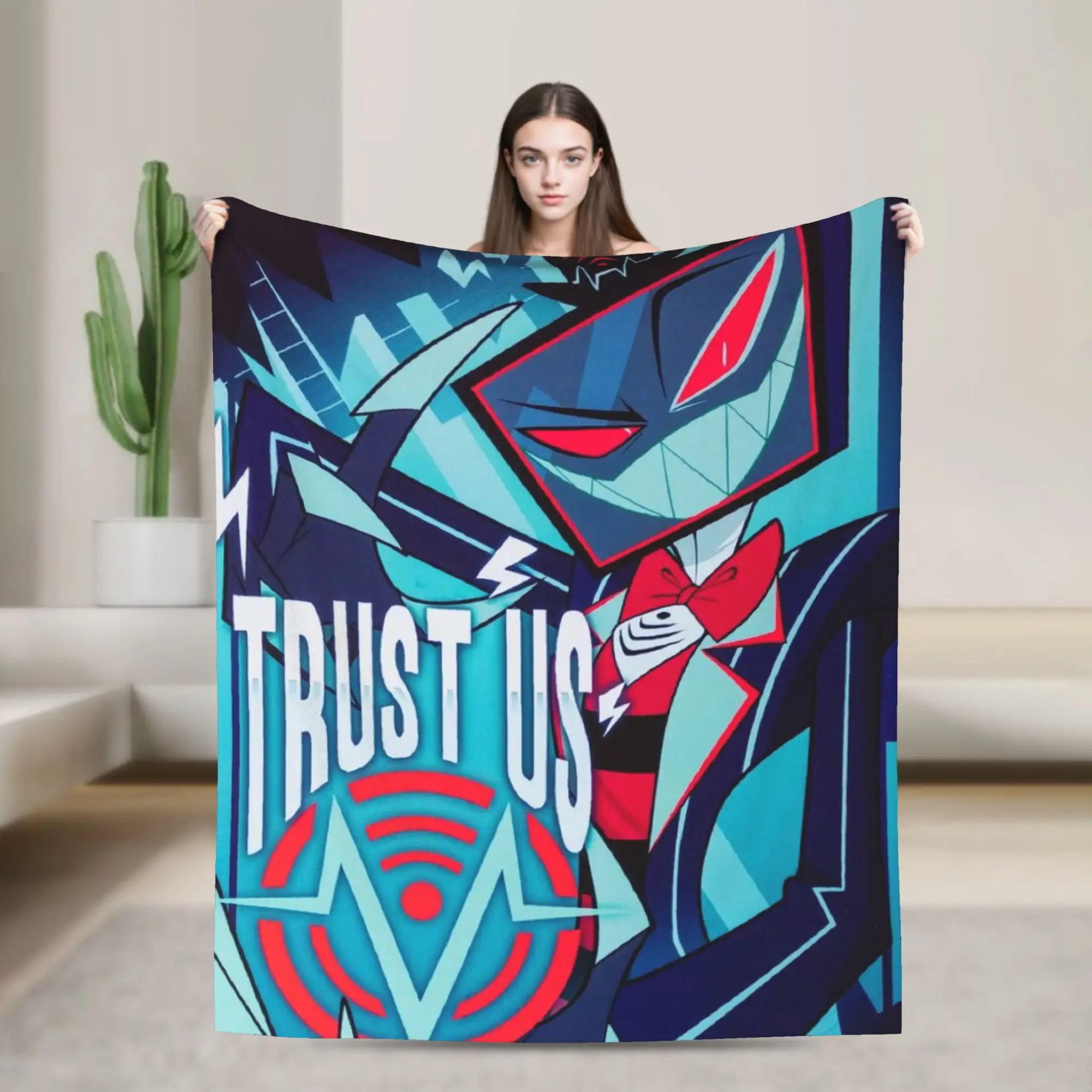 Hazbins Hotels Alastor Vox 2 Throw Blanket for Couch Fuzzy Soft Plush Blanket 50x60 Inches Multi-size Bedspread for All Seasons