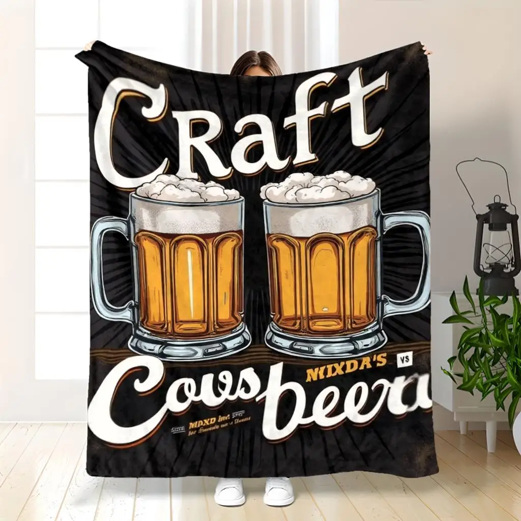 Craft Beer Blanket Novelty Throw Tapestry Beer Lover Gift Pub Decor Cozy Couch Blanket 150x200cm