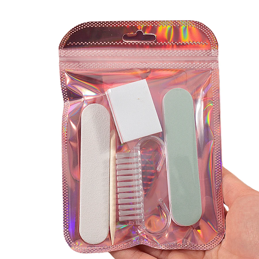 1/3/5 Set Press On Nails Prep Kit mit Nagelfeile Puffer Polierwerkzeug Nagelhautstäbchen Reinigungsbürste, Heimmaniküre Pediküre – Detail 1