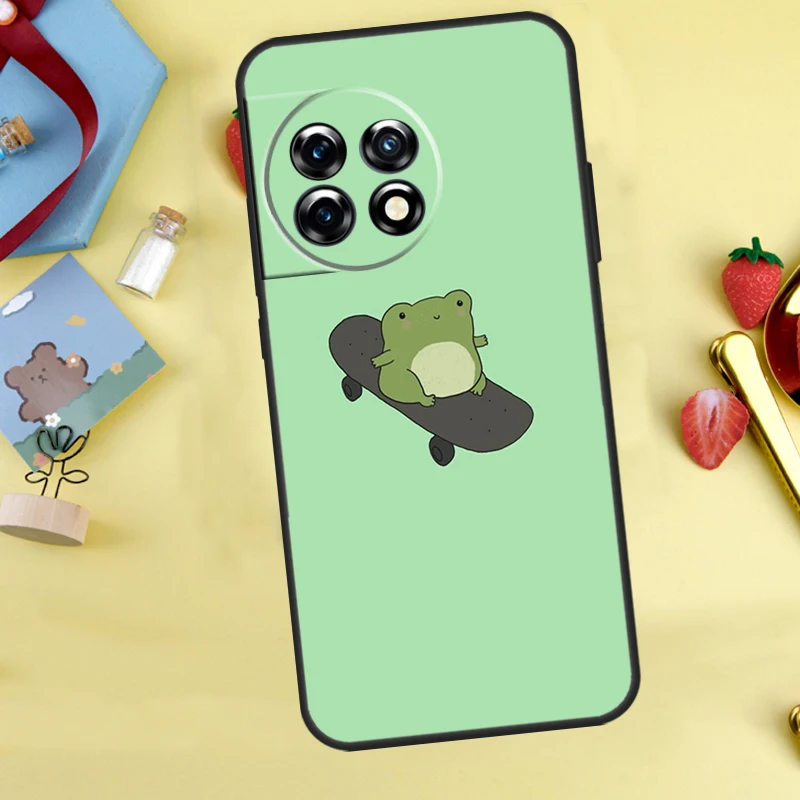 Чехол Frog Skateboard Cute Kawaii для OnePlus 13s 13R 12 12R 13 11 10 10T 8T Nord CE 2 3 4 Lite N10 N20 N30 Nord 5 Cover