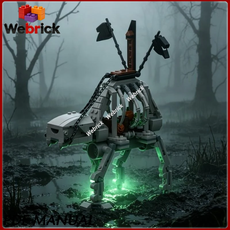 

Retro Halloween Heavy Walker Mecha Building Blocks Creative Festive Machinery Structure Bricks Leisure Collection Toy