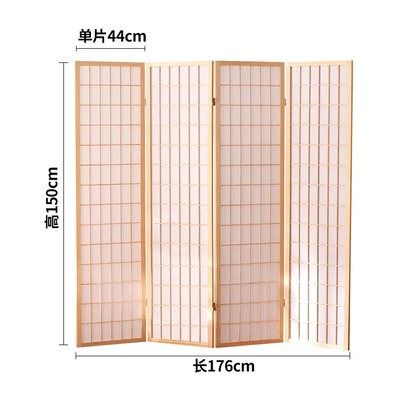 Classic Japanese Screen Room Divider - Portable Freestanding Indoor Decorative 4-Panel Room Divider, Room Separator, Folding