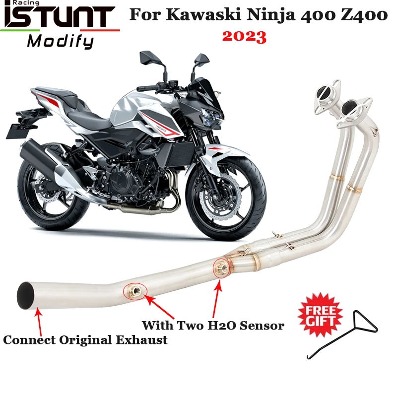 

Motorcycle Exhaust Systems For Kawasaki Ninja 400 Z400 2023 Modified Slip On Front Link Pipe Escape Connect Original Muffler