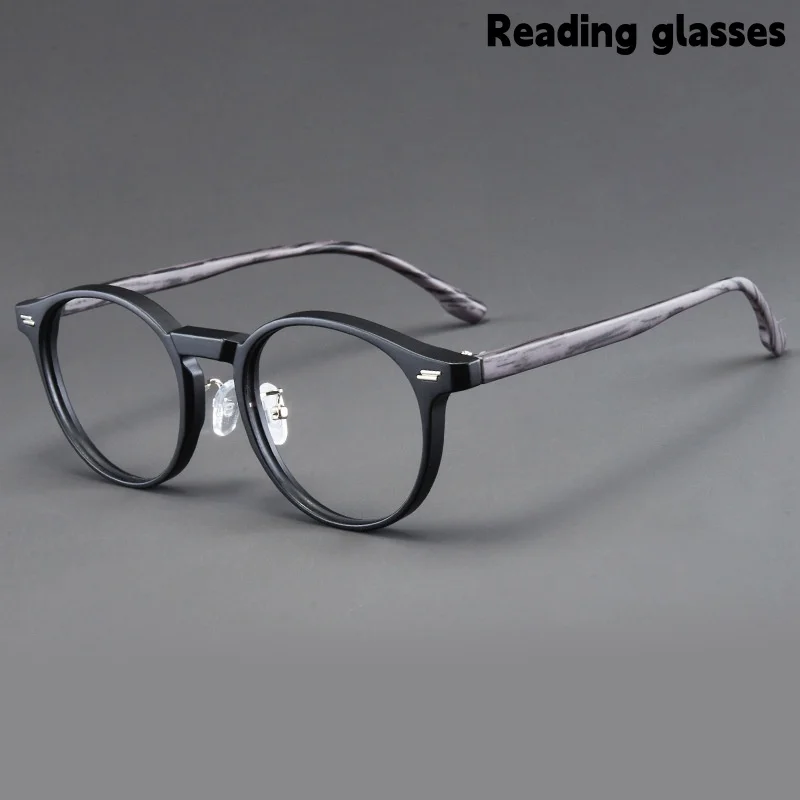 Anti-Blue Light Reading Glasses for Men and Women, Middle-Aged and Elderly, Japanese and Korean Retro Round Eyeglass Frames