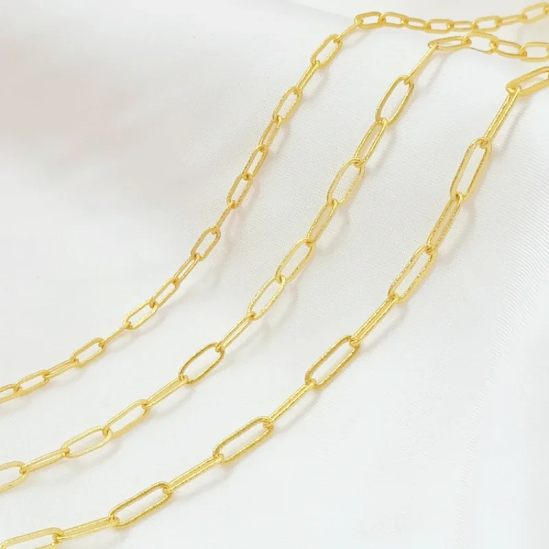 1 Meter Brass Package 18K Gold Elliptical 0-shaped Chain DIY Jewelry Making Necklace, Bracelet, Luggage Accessory Materials