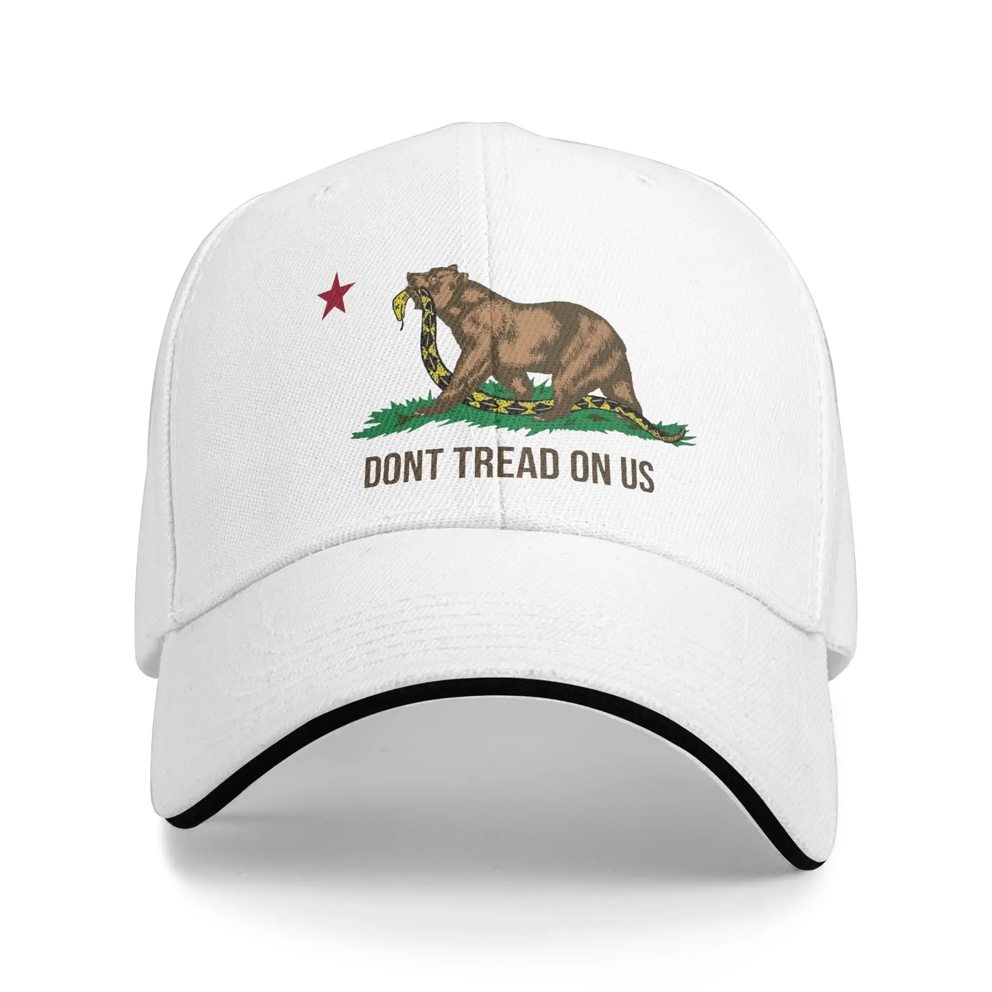 

New California flag Dont Tread on Us Sandwich Hats , Sport Baseball Cap Snapback Caps Gadsden Flag Trucker Hat Adjustable Sun