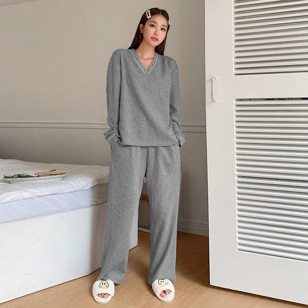 Ensemble de vêtements de maison confortables et amples pour femmes, tenue deux pièces Simple, pour tenue décontractée, automne-hiver 2024