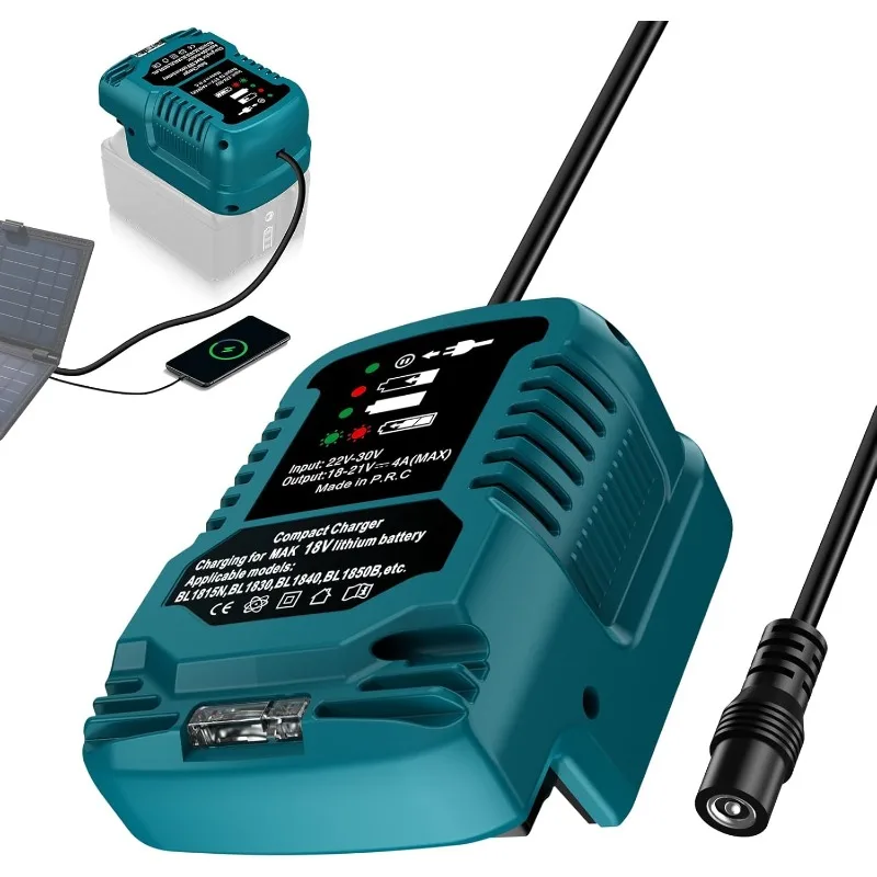 Portable Charger for Makita 18V Li-ion Battery Convert Solar Panels to For Makita 18V Cordless Power Tool Battery Charging