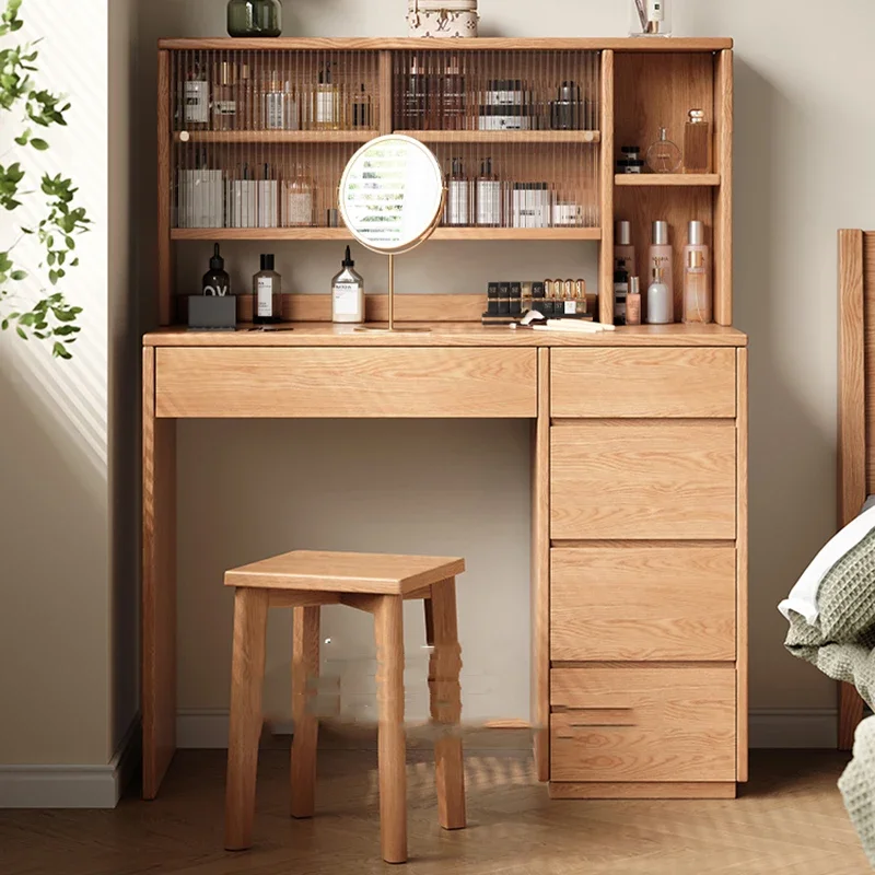 

Wood Beauty Vanity Table Bedroom Makeup Storage Drawers Luxury Women Mobile Dressing Table Cosmetics Vestidores Home Furniture