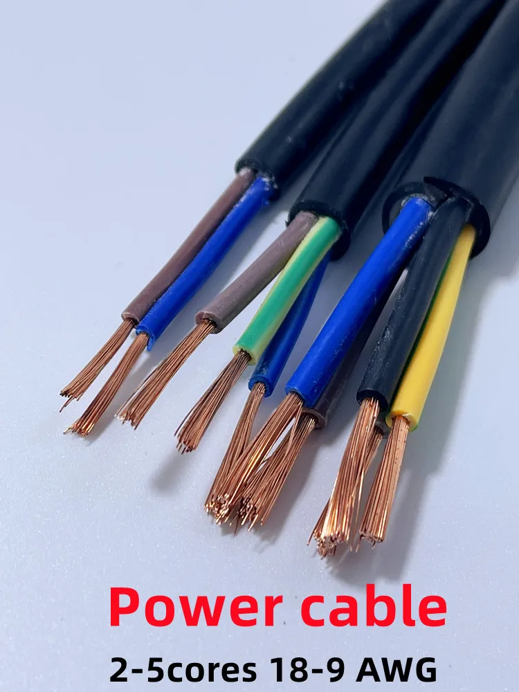 0.75mm 1meter 2/3/4/5 Cores 1.0/1.5/2.5/4/6MM Copper cable Wire Conductor Electric PVC Cable Soft Sheathed Wire power wire