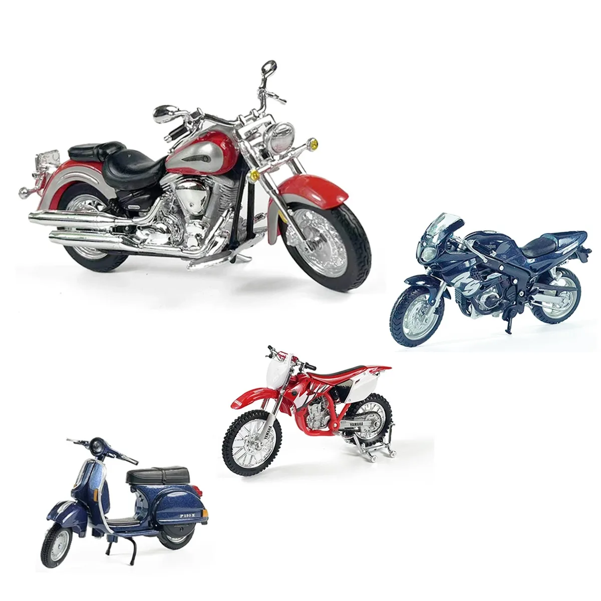1:18 Yamaha 2001 Road Star Vespa Replica Motorcycle Bike Model Souvenir Collectible Mini Moto Diecast Home Office Vehicle Toy