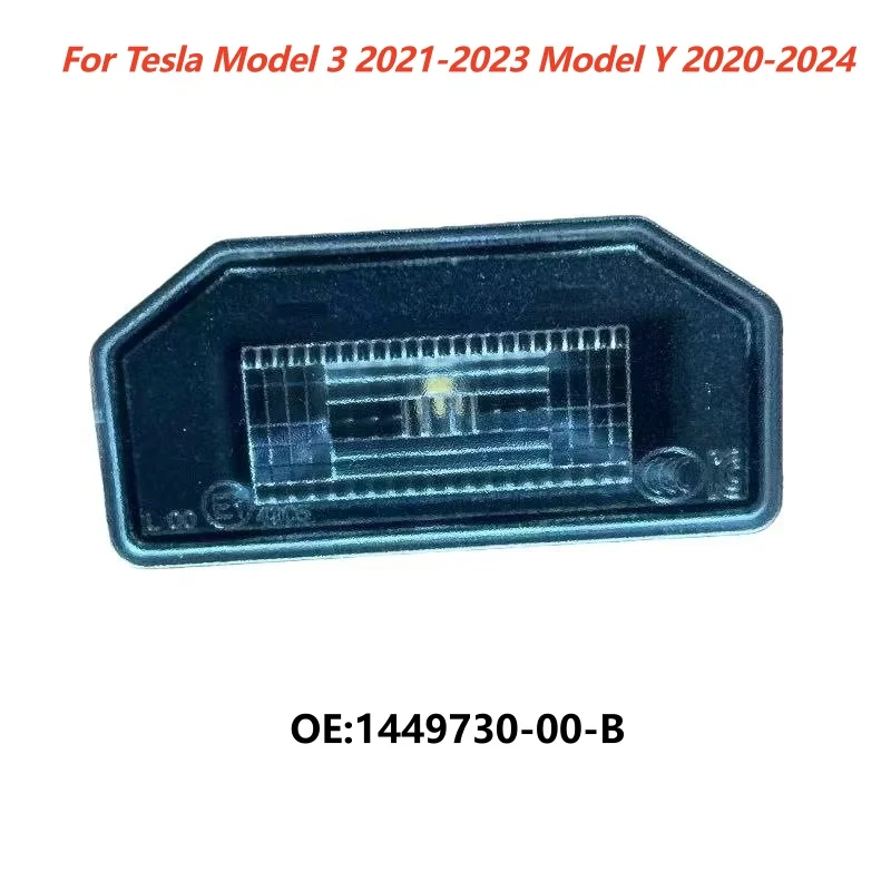 LED Rear License Plate Light For Tesla Model 3 2017-2022 Model Y 2020-2024, Canbus White Lamp OE 1449730-00-B Left & Right Unive