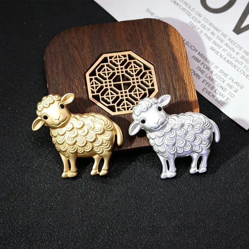 Retro Zodiac Sheep Brooches For Women Unisex Year Of The Goat Animal Party Office Brooch Pin Gifts