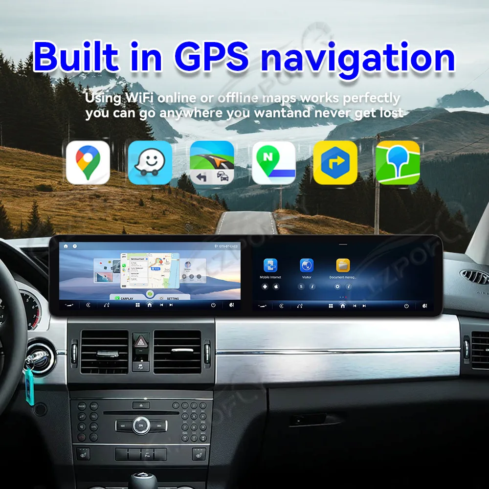 12.3 "أندرويد 13 CarPlay راديو السيارة لمرسيدس بنز GLK 2009-2012 شاشة تعمل باللمس مشغل وسائط متعددة لتحديد المواقع والملاحة اكسسوارات السيارات #1