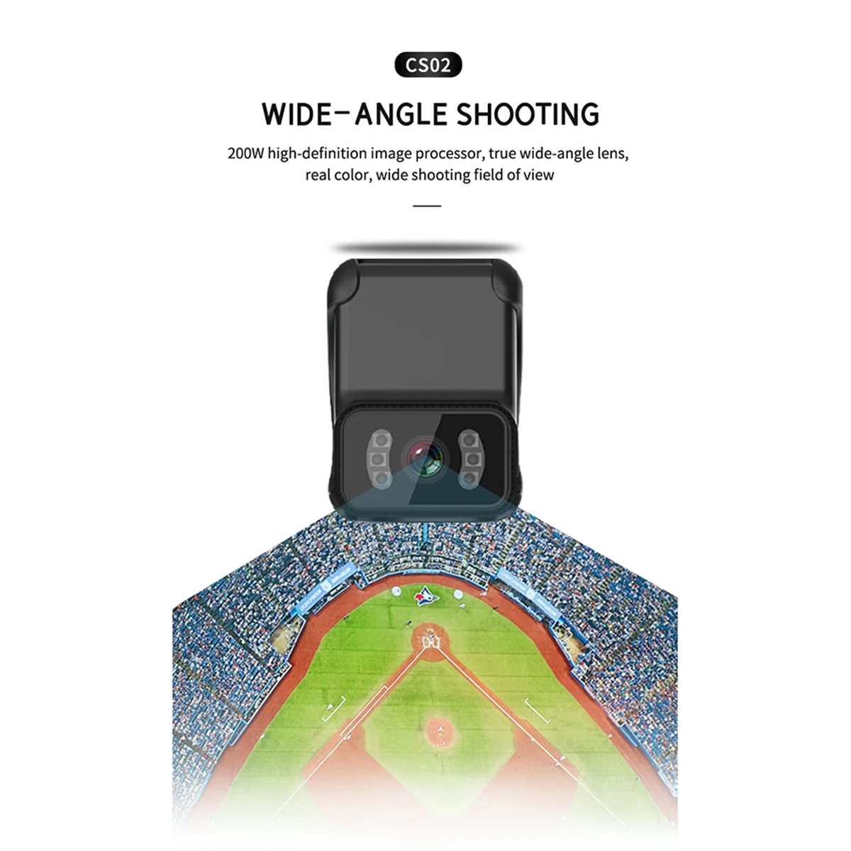 

BAAE CS02 Back Clip Action Camera Support TF Card Night DV Wifi Loop Cam Video MP4 Camcorder Vision Recording Z9H4