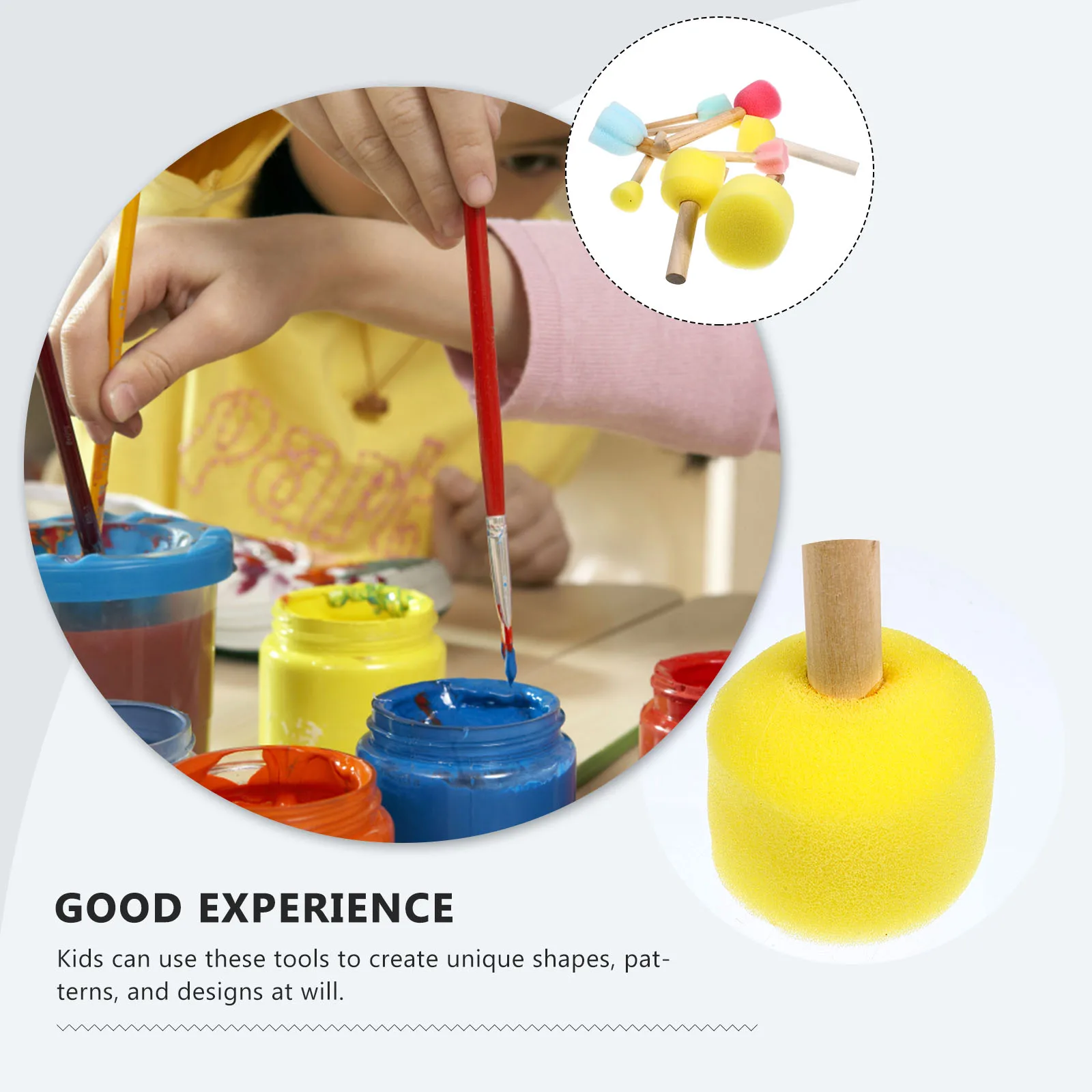 

10Pcs Round Paint Sponge Brushes for Children DIY Creative Art Tools Safe Materials