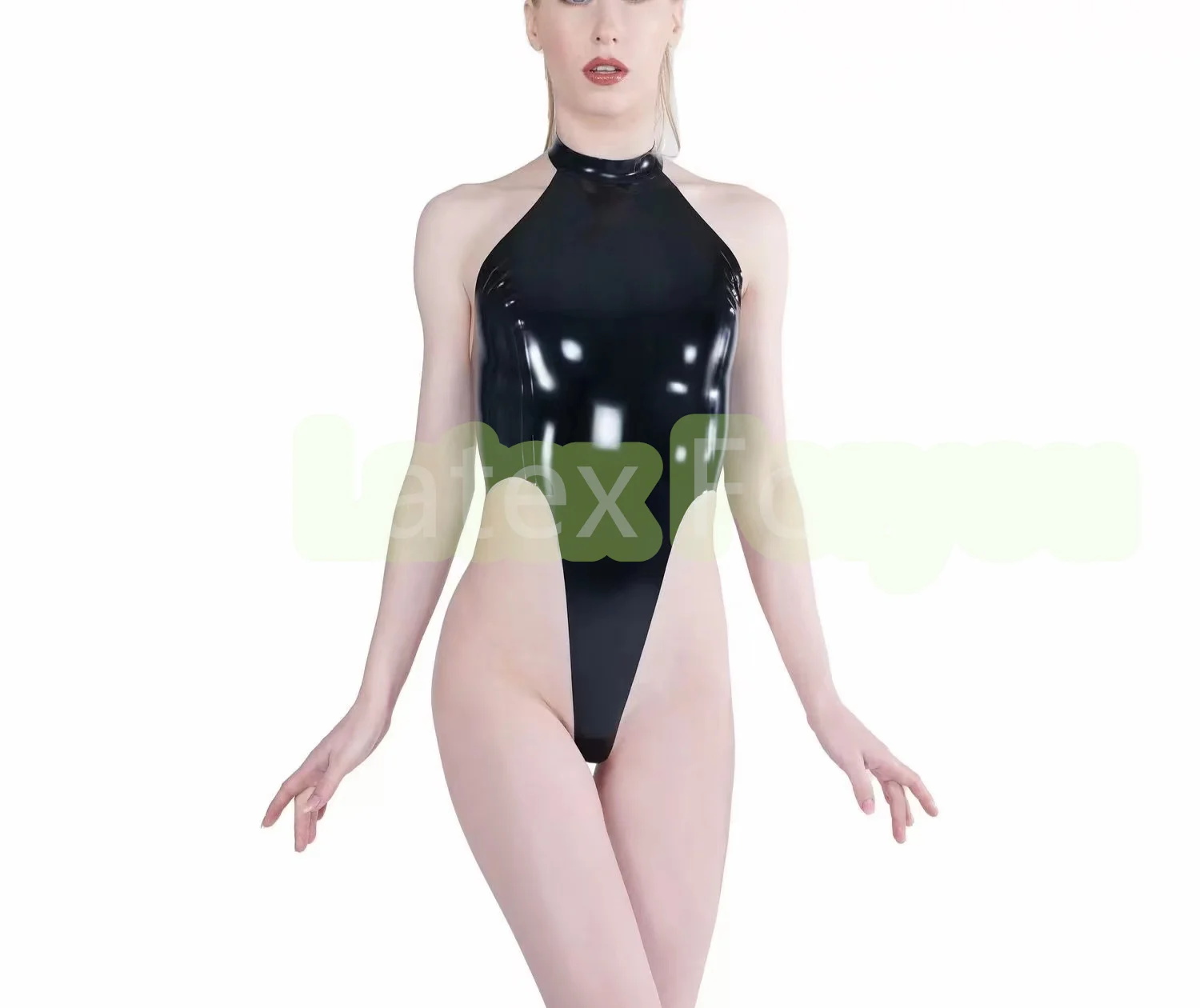 

100% Natural Latex Sexy Swimsuit Bodysuit with High Cuts to Waist G-string Backless Style Rubber Thong Swimwear Catsuit Fetish