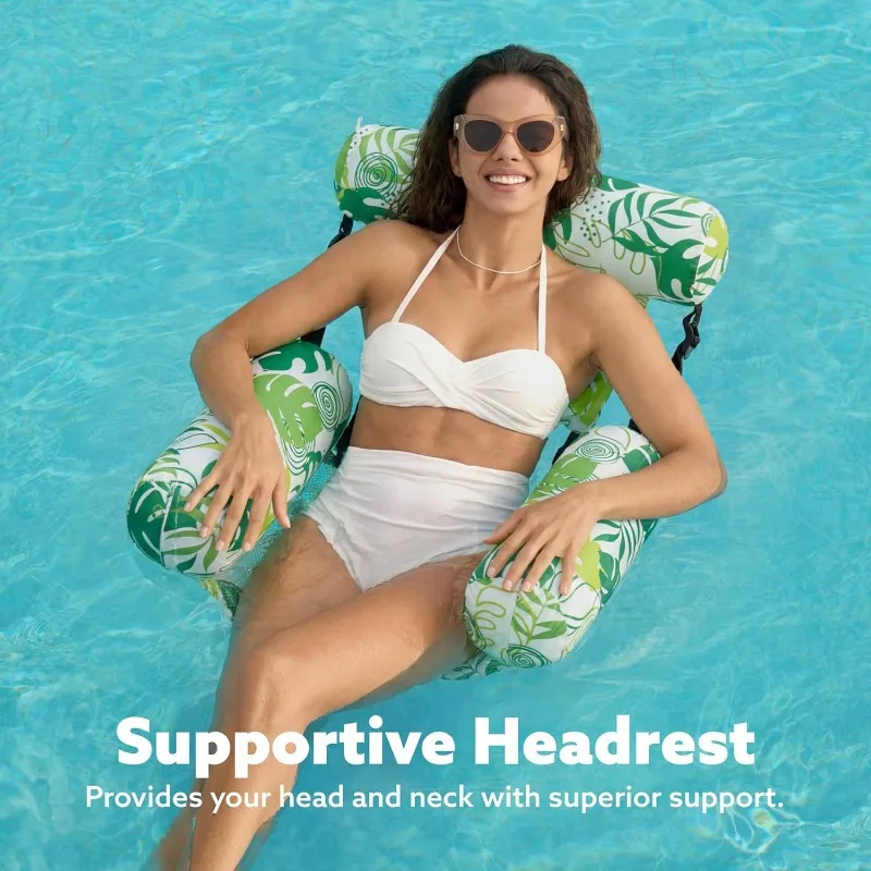 Ultra Soft Inflatable Pool Float Chair Back Support for Adults Summer Beach Leisure Pool Toy Pool Floaties for Adults
