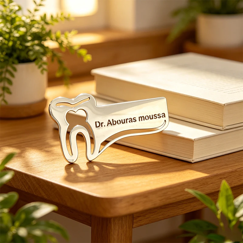 For Doctor Nurse Healthcare Personalized Name Pins Badges Stainless Steel Custom Hollow Cutting Nameplate Brooch Pin Accessory view 4